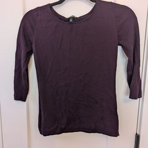 Express Purple 3/4 Sleeve Knit Top